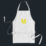 Monogram initiaal geel wit aanpassen standaard schort<br><div class="desc">Monogram initiaal geel wit Adult Apron aanpassen</div>
