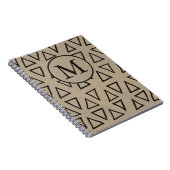 Monogram Initiaal Geometrisch Patroon Notitieboek (Rechterzijde)