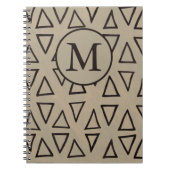 Monogram Initiaal Geometrisch Patroon Notitieboek (Voorkant)
