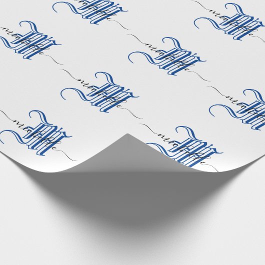monogram initiaal gepersonaliseerd bedrijfsnaam bl cadeaupapier (Hoek)