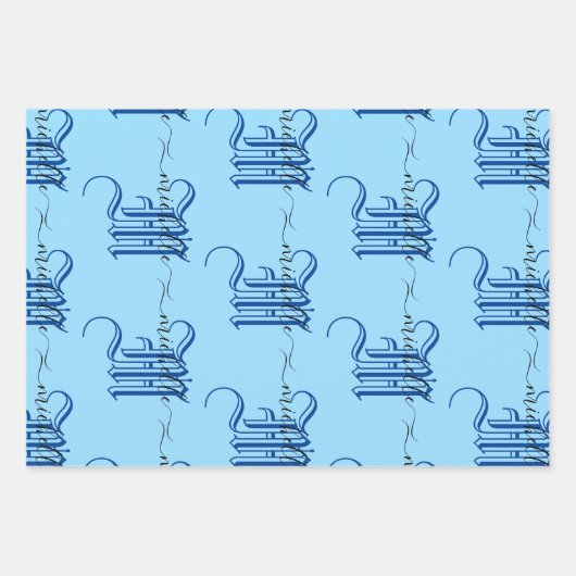 monogram initiaal gepersonaliseerd bedrijfsnaam bl inpakpapier vel (Voorkant 2)