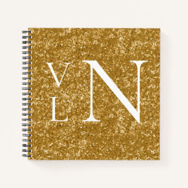 Monogram Initiaal Gepersonaliseerd Goud Notitieboe Notitieboek