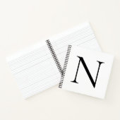 Monogram Initiaal Gepersonaliseerd White Black Notitieboek (Binnen)