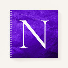 Monogram Initiaal Gepersonaliseerd Witte Paarse No Notitieboek