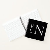 Monogram Initiaal Gepersonaliseerd Zwart Notitiebo Notitieboek (Binnen)