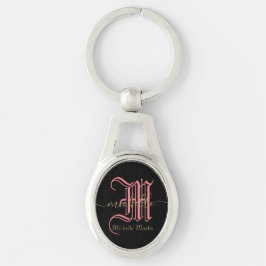 monogram initiaal gepersonaliseerde bedrijfsnaam sleutelhanger