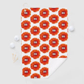 Monogram Initiaal Gerbera Daisy Golfhanddoek (Insitu)