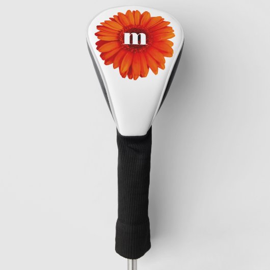 Monogram Initiaal Gerbera Daisy Golfheadcover (Voorkant)