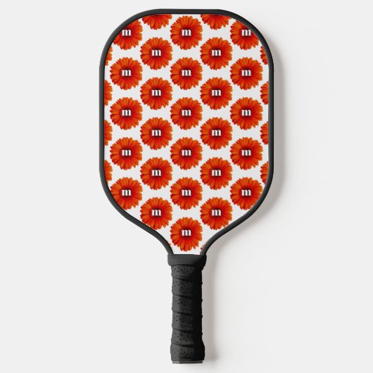 Monogram Initiaal Gerbera Daisy Pickleball Paddle (Voorkant)