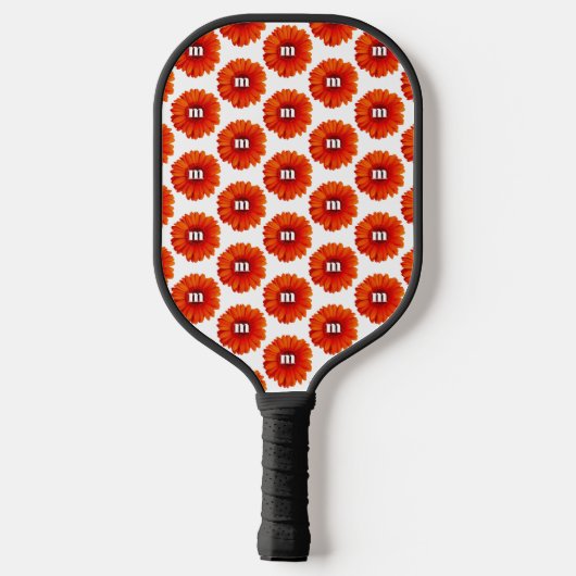 Monogram Initiaal Gerbera Daisy Pickleball Paddle (Achterkant)