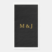 Monogram Initiaal Gold Black Aangepaste naam Moder Servet (Voorkant)