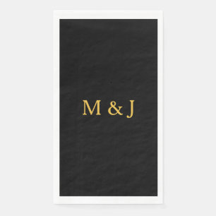Monogram Initiaal Gold Black Aangepaste naam Moder Servet