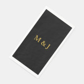 Monogram Initiaal Gold Black Aangepaste naam Moder Servet (Hoek)