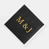 Monogram Initiaal Gold Black Aangepaste naam Moder Servet (Hoek)