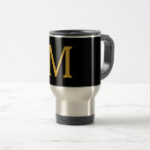 Monogram Initiaal Gold Black Cadeaucode Reisbeker (Voorkant rechts)