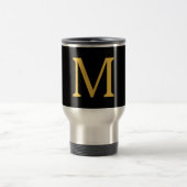 Monogram Initiaal Gold Black Cadeaucode Reisbeker (Center)