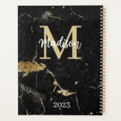 Monogram Initiaal Gold Black marmer Planner (Achterkant)