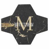 Monogram Initiaal Gold Black marmer Voetbal (Enkel)