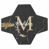 Monogram Initiaal Gold Black marmer Voetbal (Enkel)