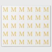 Monogram Initiaal Gold Golden Yellow Custom Name Cadeaupapier (Vlak)