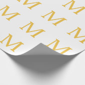 Monogram Initiaal Gold Golden Yellow Custom Name Cadeaupapier (Hoek)