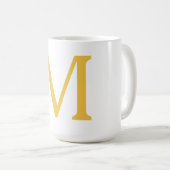 Monogram Initiaal Gold Golden Yellow Custom Name Koffiemok (Voorkant rechts)