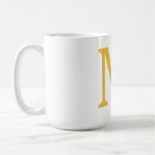 Monogram Initiaal Gold Golden Yellow Custom Name Koffiemok (Links)