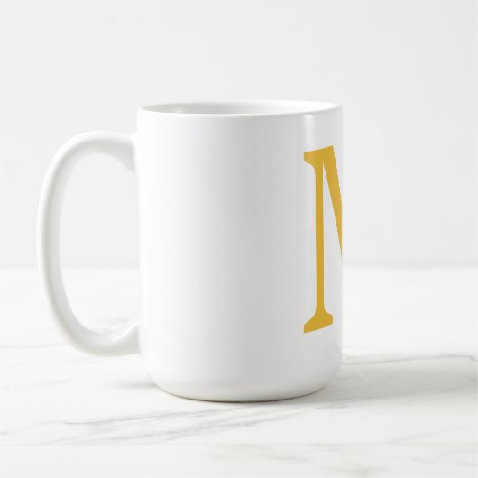 Monogram Initiaal Gold Golden Yellow Custom Name Koffiemok (Links)