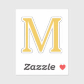 Monogram Initiaal Gold Golden Yellow Custom Name Sticker (Vel)