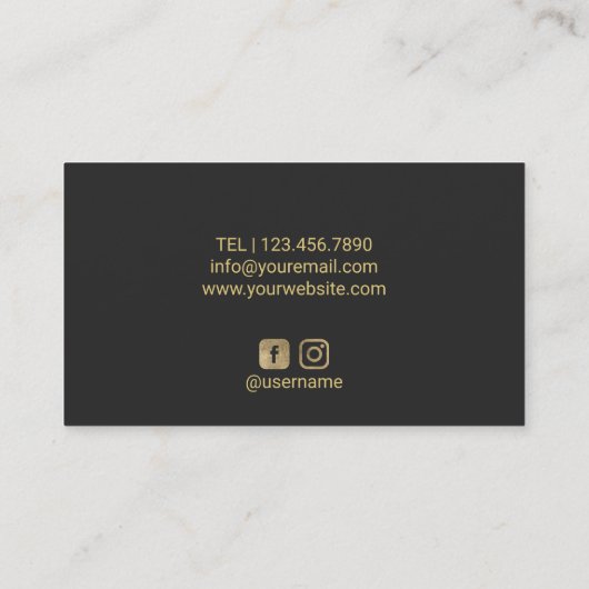 Monogram Initiaal  Gold Turquoise & Blauwgroen Visitekaartje (Achterkant)