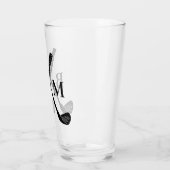 Monogram Initiaal Golfclub Elegante Sjabloon Bier Glas (Links)