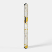 Monogram Initiaal goud geel wit marmer iPhone 15 Case (Rechterkant)