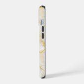 Monogram Initiaal goud geel wit marmer iPhone 15 Case (Linkerkant)