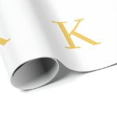 Monogram Initiaal Goud Goud Wit Aangepaste Kleur Cadeaupapier (Rol Hoek)