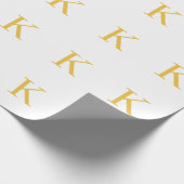 Monogram Initiaal Goud Gouden Wit Custom Kleur Cadeaupapier (Hoek)