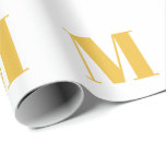 Monogram Initiaal Goud Gouden Wit Custom Name Cadeaupapier<br><div class="desc">Ontworpen met tekst sjabloon voor monogrammed initiaal dat u kunt aanpassen! U kunt ook de kleuren wijzigen zoals u wilt.</div>