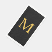 Monogram Initiaal Goud Gouden Zwart Aangepaste Naa Servet (Hoek)