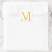 Monogram Initiaal Goud Goudgeel Aangepaste Naam  Vierkante Sticker (Tas)