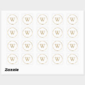 Monogram Initiaal Goud Modern Vierkante Sticker (Vel)