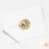 Monogram Initiaal Gouden Glitter Chic Ronde Sticker (Envelop)