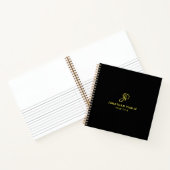 Monogram Initiaal Gouden Script Zakelijk Sjabloon Notitieboek (Binnen)