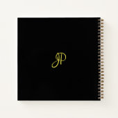 Monogram Initiaal Gouden Script Zakelijk Sjabloon Notitieboek (Achterkant)