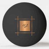 Monogram initiaal gouden typografie script zwart pingpongbal (Voorkant)