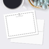 Monogram Initiaal Grijs Dubbele Rand Professionele Notitiekaartje
