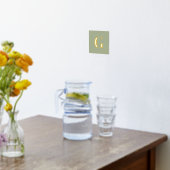 Monogram initiaal groen om het even welke kleurena folie afdrukken (Laag (Keuken))