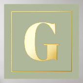 Monogram initiaal groen om het even welke kleurena folie afdrukken (Voorkant)