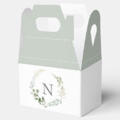 Monogram Initiaal Groen Sagegroen Bedankdoosjes (Geopend)