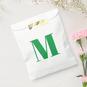 Monogram initiaal groen wit aanpassen bedankzakje