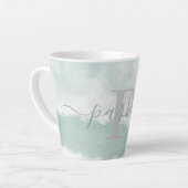  Monogram Initiaal Groene Waterverf Latte Mok (Linkerhoek)