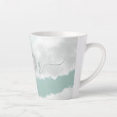  Monogram Initiaal Groene Waterverf Latte Mok (Rechts)